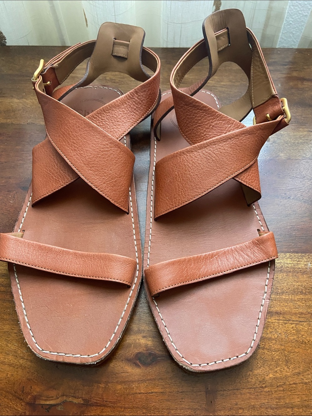 Chloe Virginia Leather Ankle-strap Sandals Size 40